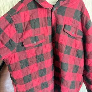 George Men’s Red Buffalo Plaid Sherpa Lined Shacket - 3XL